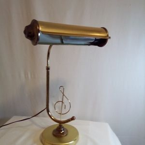 Vintage brass bankers lamp art deco